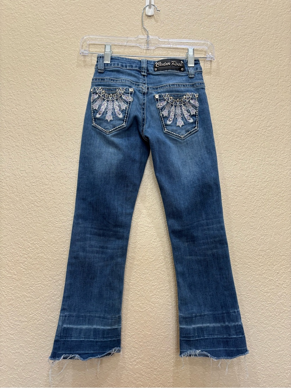 Cedar Rose Girls Embellished Bootcut Jeans Size 7 Y2K Dreamcatcher Embroidered